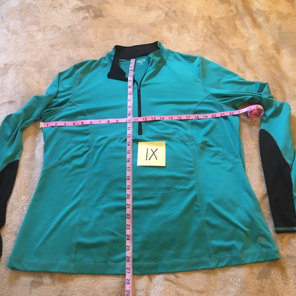 NWOT Zelos green half zip quick dry pullover active top 1X - Picture 7 of 7